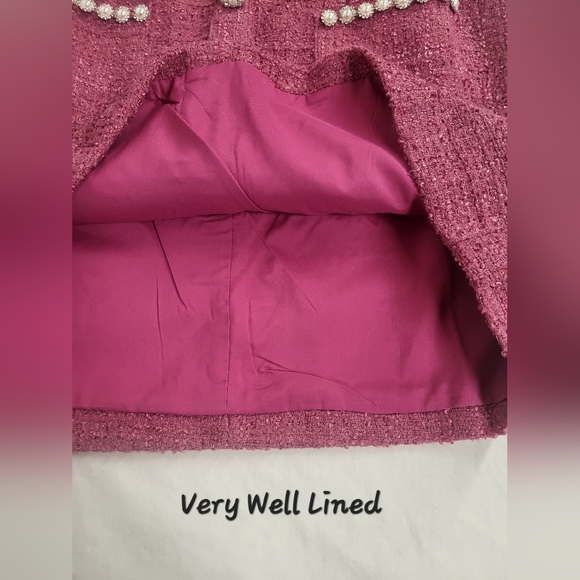 NEW Likely Alani Dress Size 8 Red Violet Short Sleeve Pink Tweed Wool Mini Dress - Picture 15 of 17